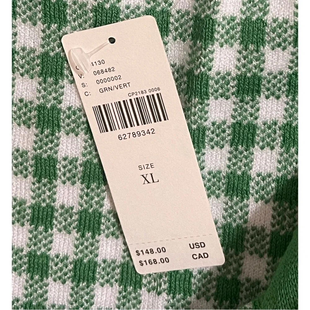 Anthropologie Gingham Knit Mini Dress NWT SZ XL - Picture 10 of 14